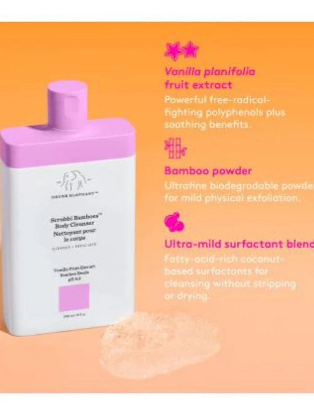🐘DRUNK ELEPHANT SCRUBBI BAMBOES BODY CLEANSER       NEW SEALED